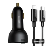 baseus-100w-digital-display-pps-dual-port-car-charger-type-c-usb-fast-charging
