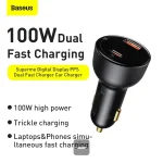 baseus-100w-digital-display-pps-dual-port-car-charger-type-c-usb-fast-charging