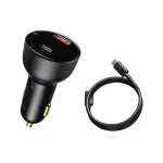 baseus-100w-digital-display-pps-dual-port-car-charger-type-c-usb-fast-charging