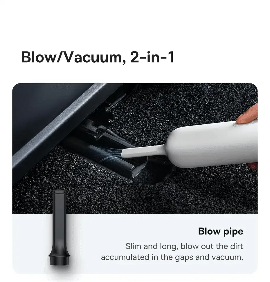 Baseus A2 Pro Cordless Car Vacuum Cleaner with 7000Pa Suction and HEPA Filter