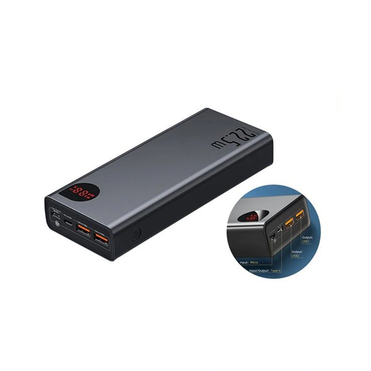 Baseus Adaman 20000mAh 22.5W Power Bank with PD Fast Charging and Digital Display – Black