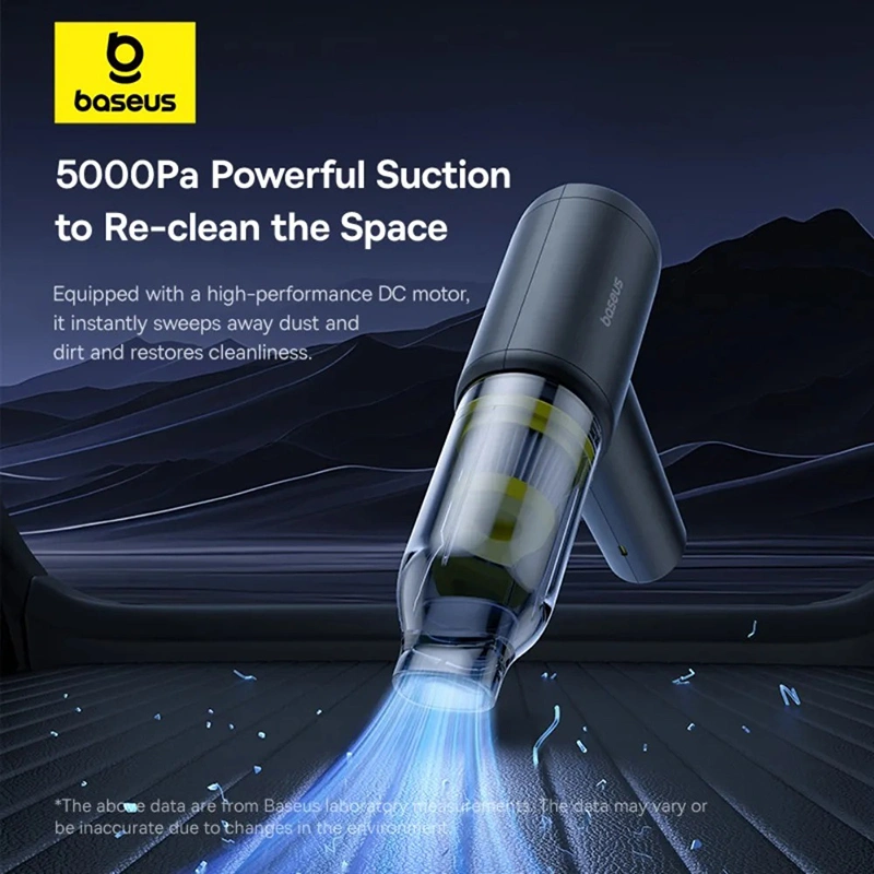 Baseus AT Car Vacuum Cleaner Wireless 5000Pa Dust Blower with Type-C Charging – Cosmic Black