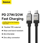 Baseus CoolPlay USB-C to Lightning Fast Charging Cable 20W – 1M Black