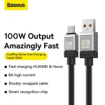 Baseus CoolPlay Series USB‑A to USB‑C Cable 100 W Fast Charging 1 m Black