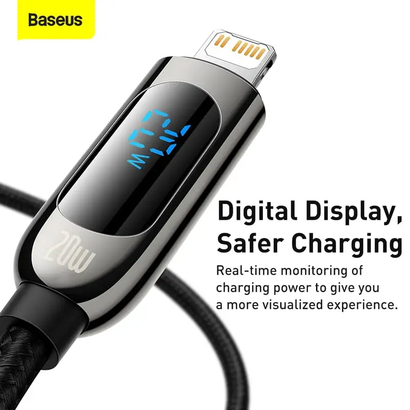 Baseus Type-C to iPhone 20W PD Fast Charging Cable with Digital Display – E Club