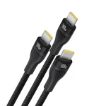 Baseus Flash Series 3 One-for-Three USB-C to USB-C Fast Charging Cable 100W – 1.5M Black