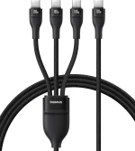Baseus Flash Series 3 One-for-Three USB-C to USB-C Fast Charging Cable 100W – 1.5M Black