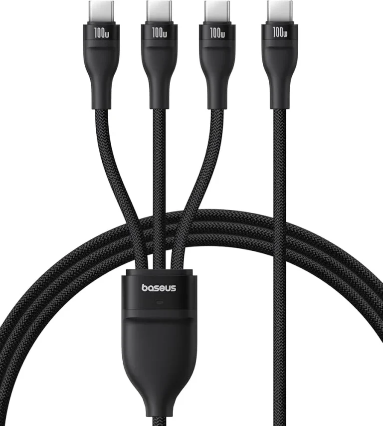 Baseus Flash Series 3 One-for-Three USB-C to USB-C Fast Charging Cable 100W – 1.5M Black