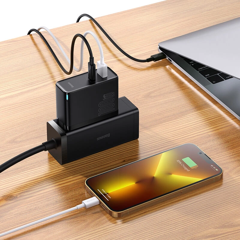 baseus-gan5-pro-fast-charger-100w-cn-black-model-ccgp090001-type-c-usb-a-cable