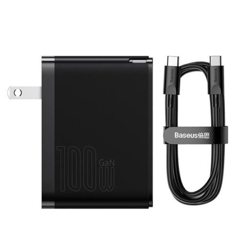 baseus-gan5-pro-fast-charger-100w-cn-black-model-ccgp090001-type-c-usb-a-cable