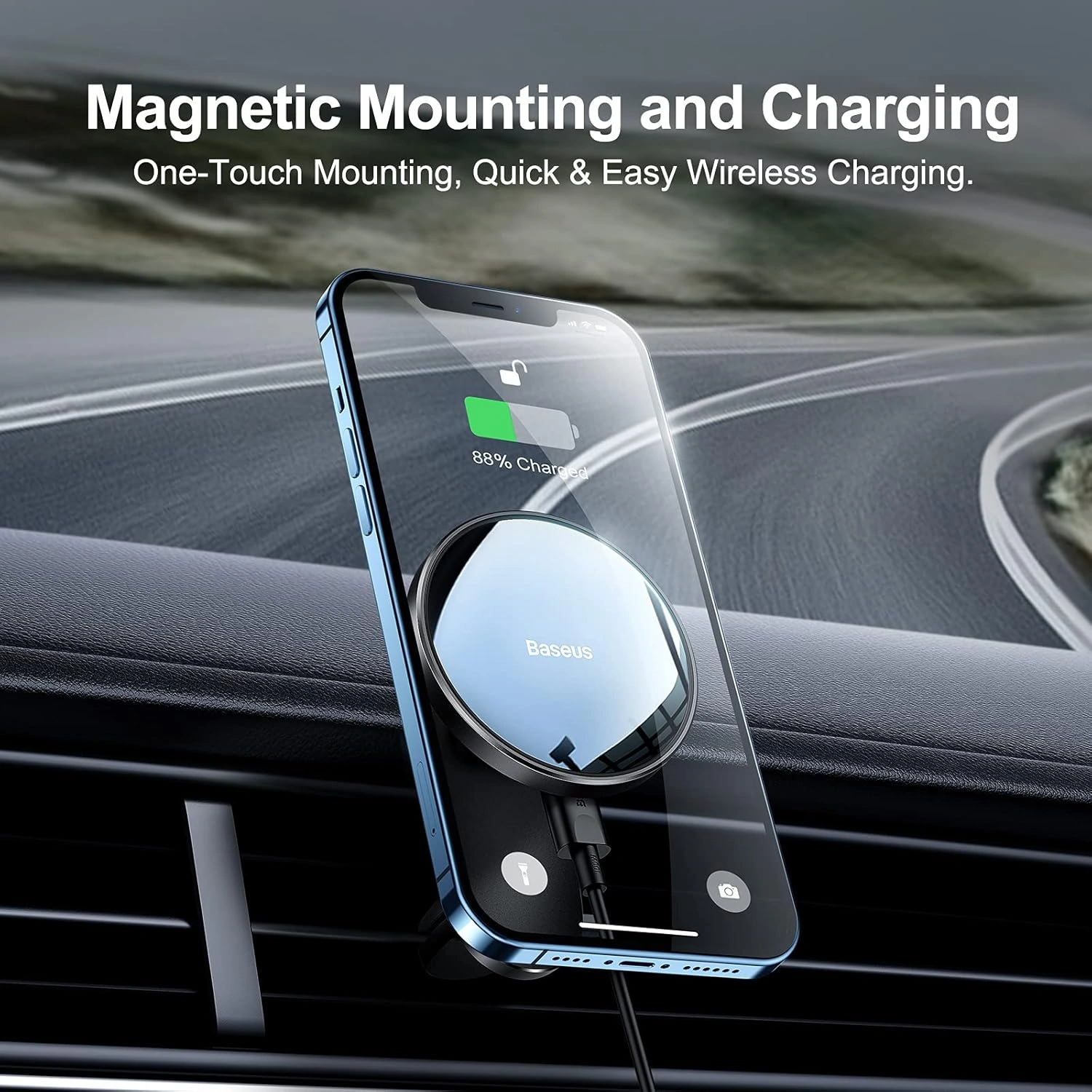 baseus-magnetic-wireless-car-charger-wxjn-01-magsafe-15w (1) Baseus Magnetic Wireless Car Charger 15W for iPhone 13 12 Pro Max MagSafe Mount WXJN-01