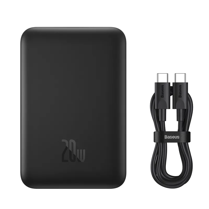 Baseus Magnetic Wireless Power Bank 10000mAh 20W with 60W USB-C Cable – Black