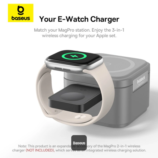 Baseus MagPro Magnetic Wireless Charger for Apple Watch – 2.5W USB-C Travel Charging Pad