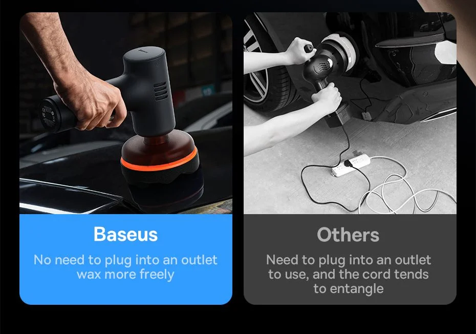 Baseus NEOPower Mini Car Waxer Lite Cordless Automotive Polishing Machine with Adjustable Speed – Black