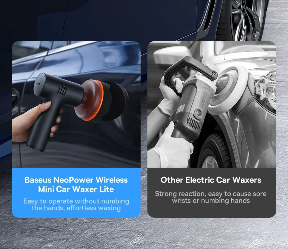 Baseus NEOPower Mini Car Waxer Lite Cordless Automotive Polishing Machine with Adjustable Speed – Black
