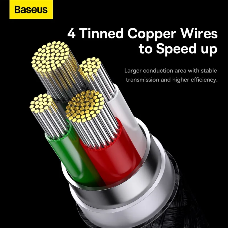 Baseus StarSpeed 3-in-1 Fast Charging Data Cable USB to Lightning Type-C Micro USB 0.6m Black