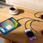 Baseus StarSpeed 3-in-1 Fast Charging Data Cable USB to Lightning Type-C Micro USB 0.6m Black