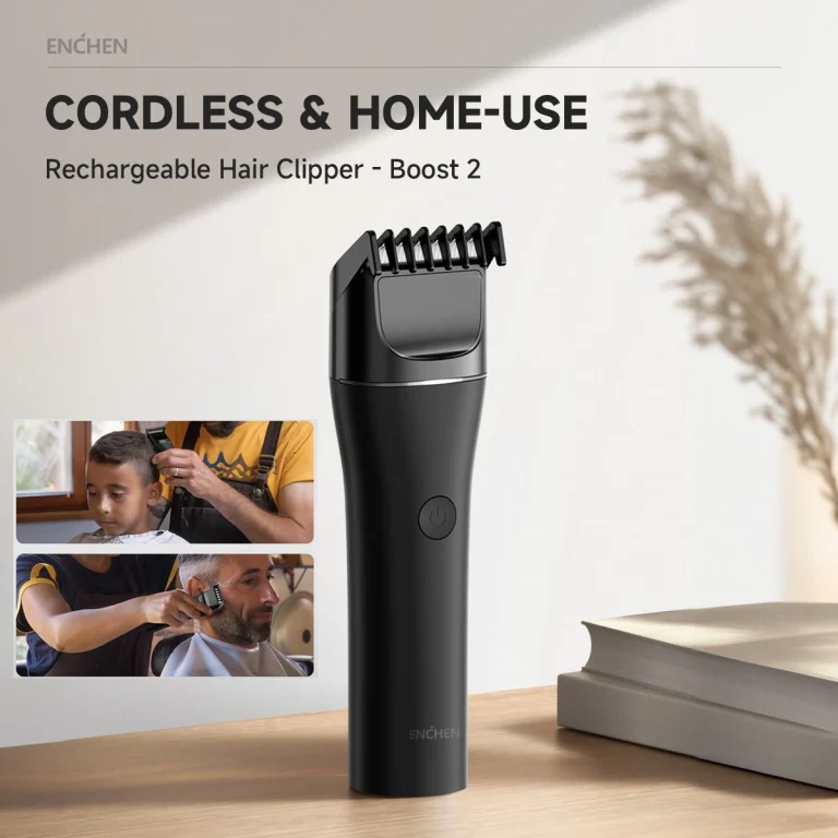 Enchen Boost 2 cordless hair clipper with stainless‑steel blades and USB‑C charging