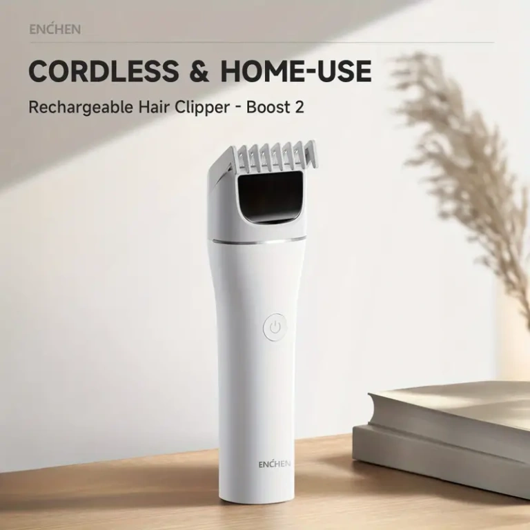 Enchen Boost 2 cordless hair clipper with stainless‑steel blades and USB‑C charging