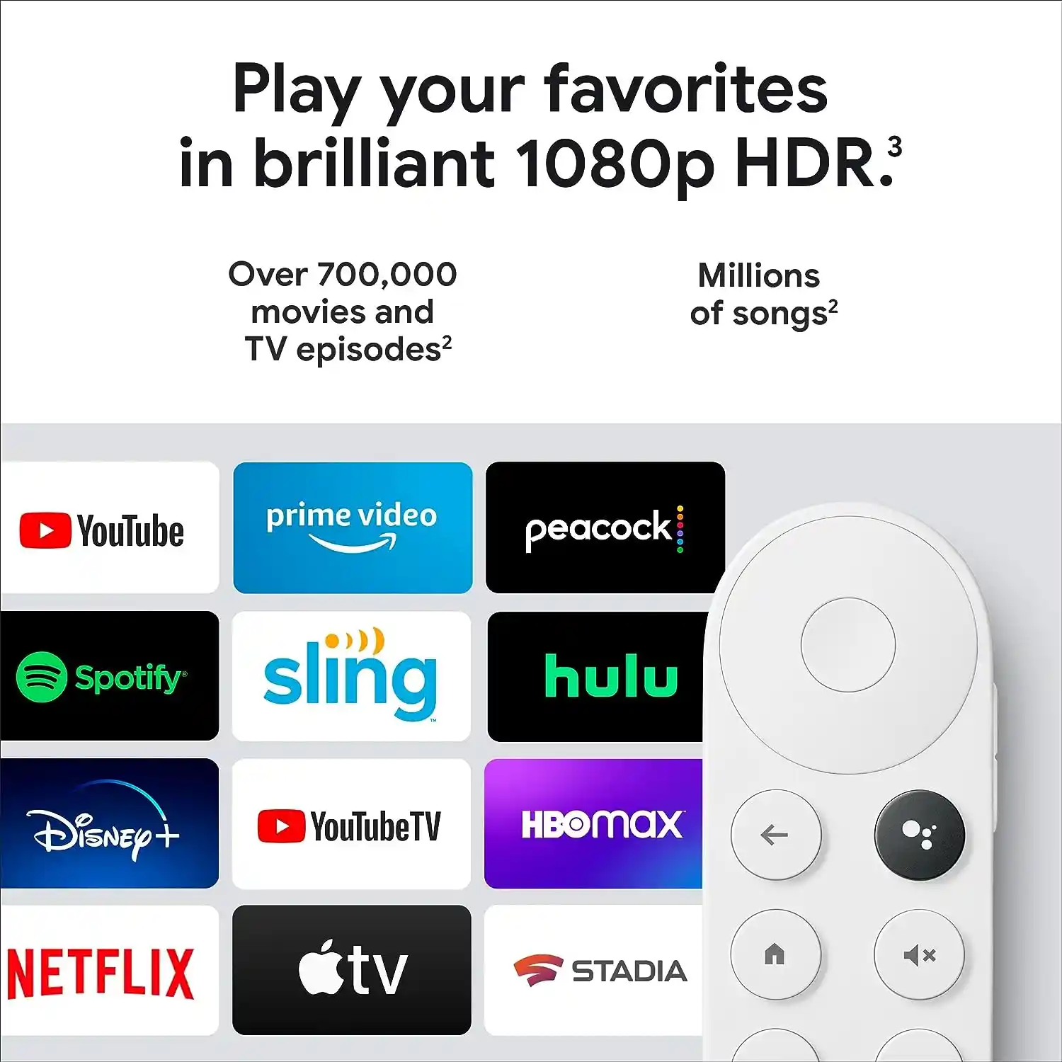 Google Chromecast With Google TV 4K HDR Streaming Device with Google Assistant and Voice Remote – Supports Netflix, YouTube, Disney+, and more
