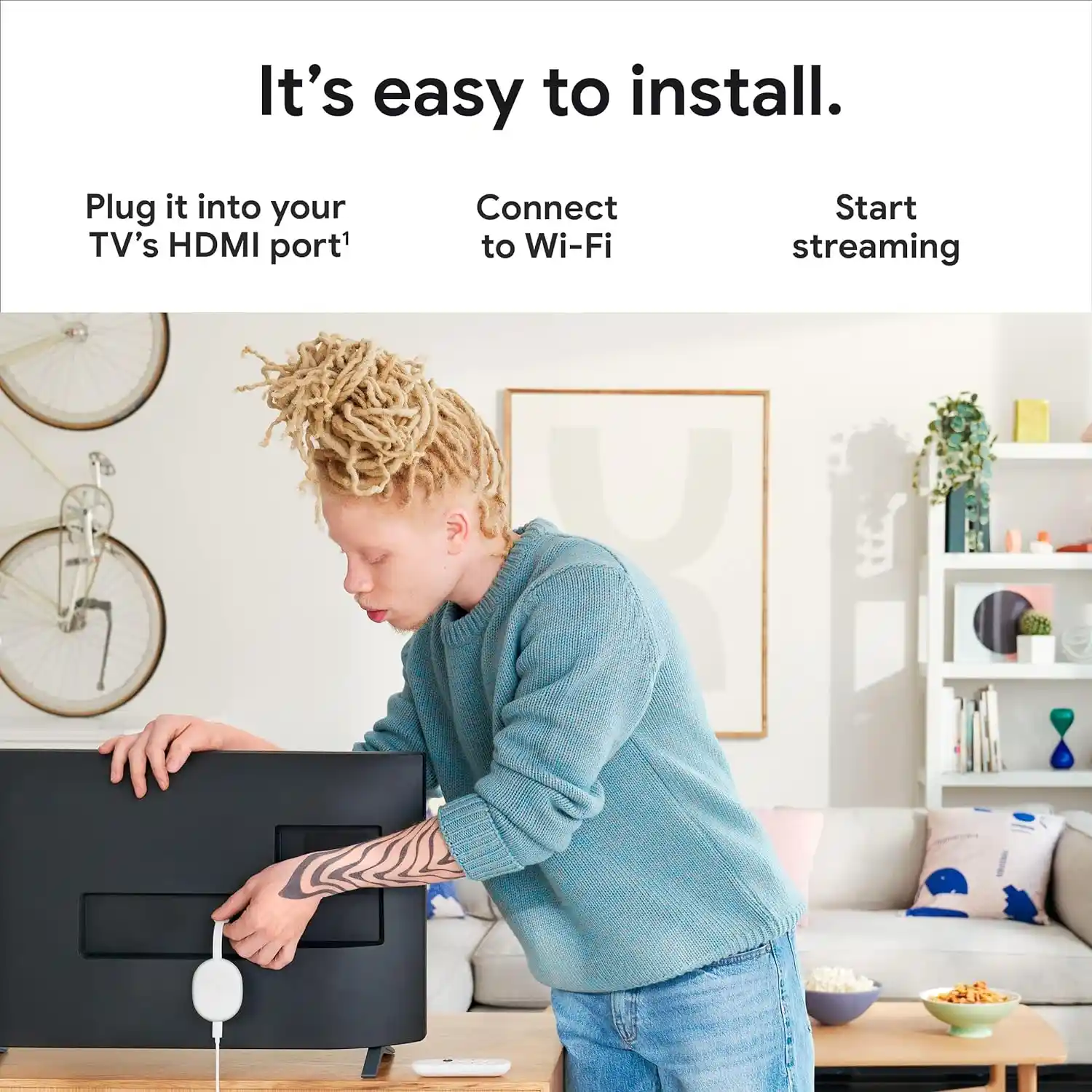 Google Chromecast With Google TV 4K HDR Streaming Device with Google Assistant and Voice Remote – Supports Netflix, YouTube, Disney+, and more
