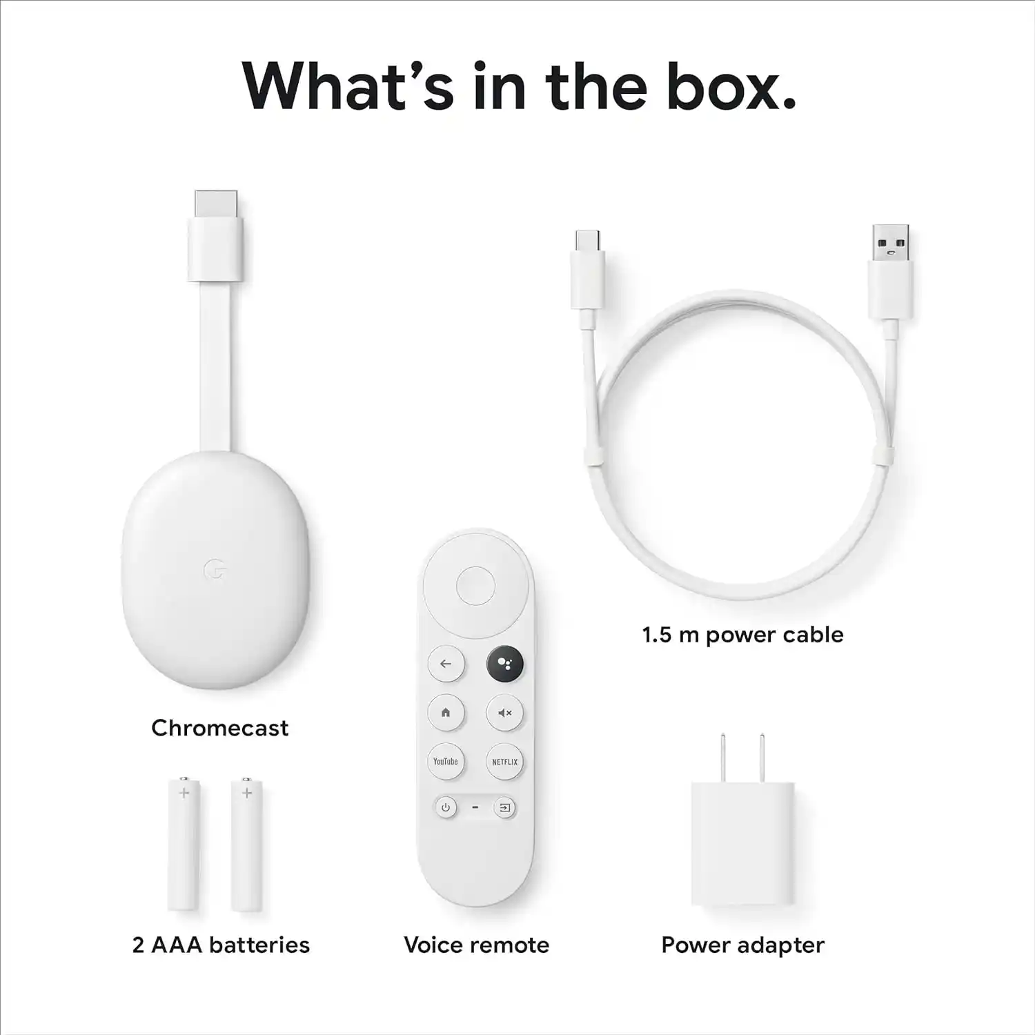 Google Chromecast With Google TV 4K HDR Streaming Device with Google Assistant and Voice Remote – Supports Netflix, YouTube, Disney+, and more
