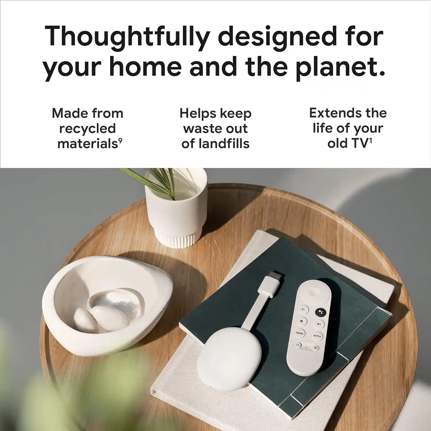 Google Chromecast With Google TV 4K HDR Streaming Device with Google Assistant and Voice Remote – Supports Netflix, YouTube, Disney+, and more