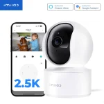 IMILAB C21 2.5K Indoor Camera with 360° pan, AI motion tracking, night vision, and two-way audio for smart home security