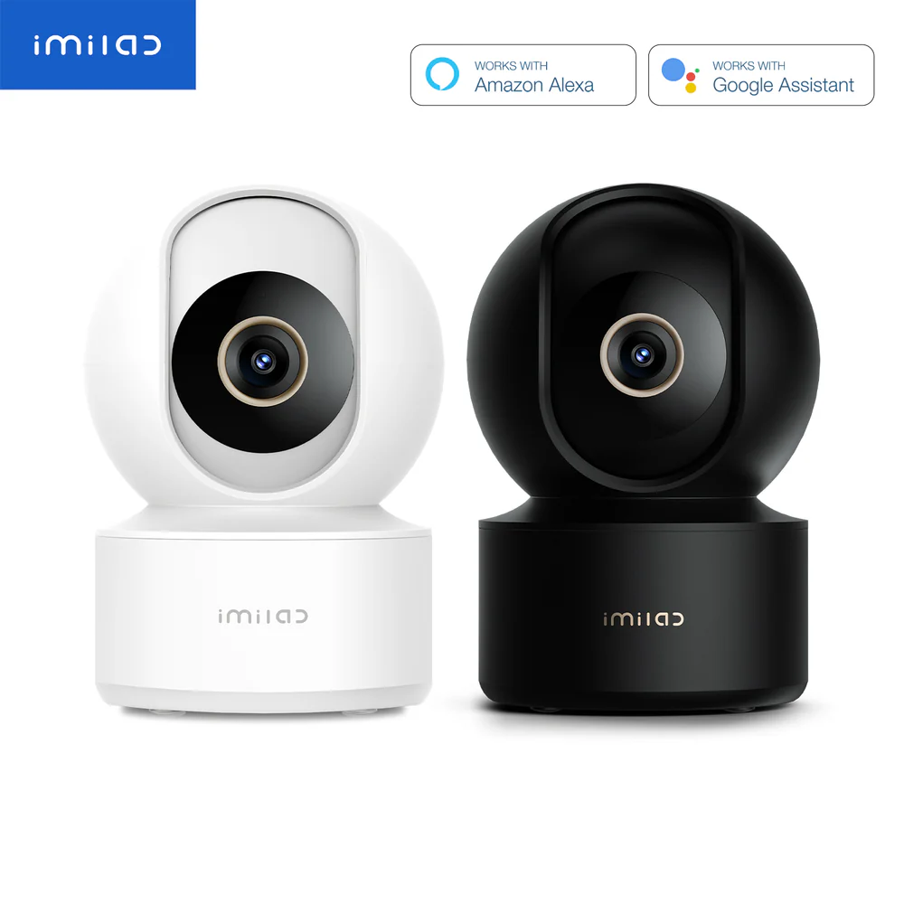 MILAB C22 3K Indoor Camera with 360° rotation, AI motion tracking, night vision, and two-way audio for smart home security