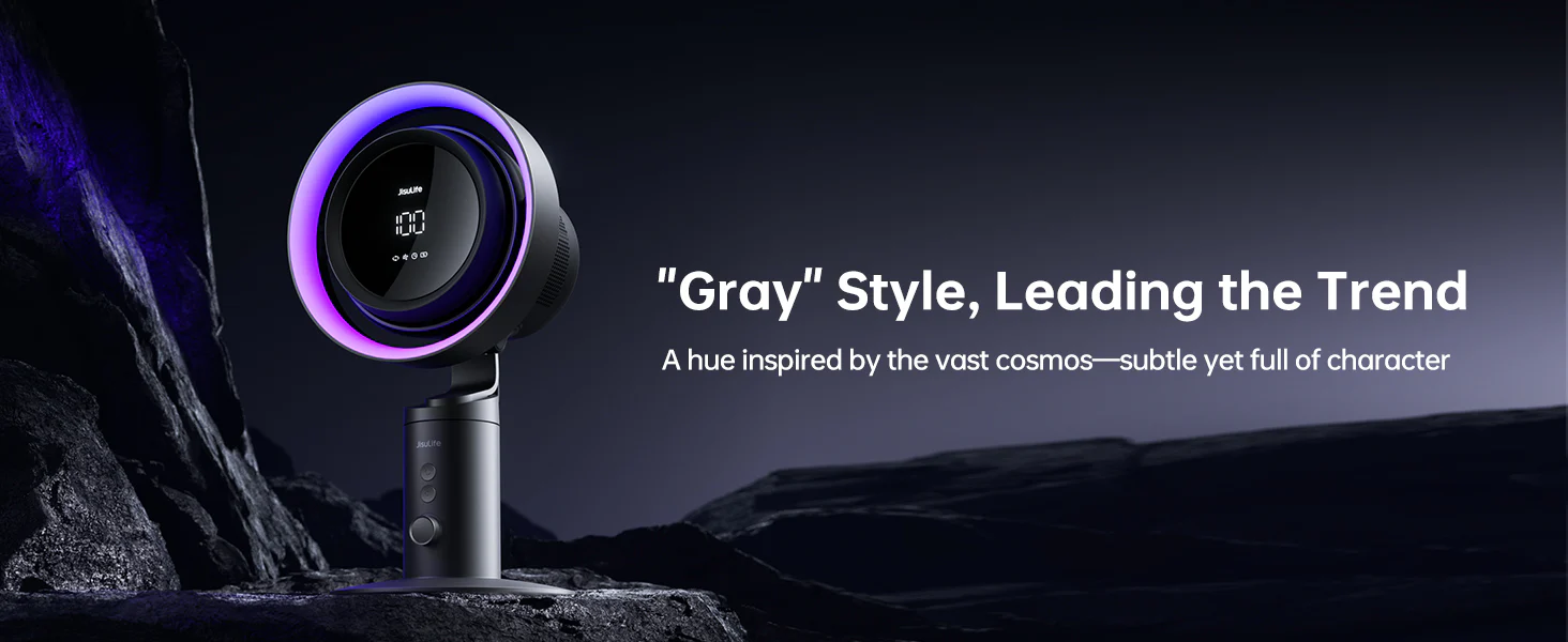JisuLife Table Fan Pro3 turbo desk fan with 7‑color ambient light and 8000 mAh battery
