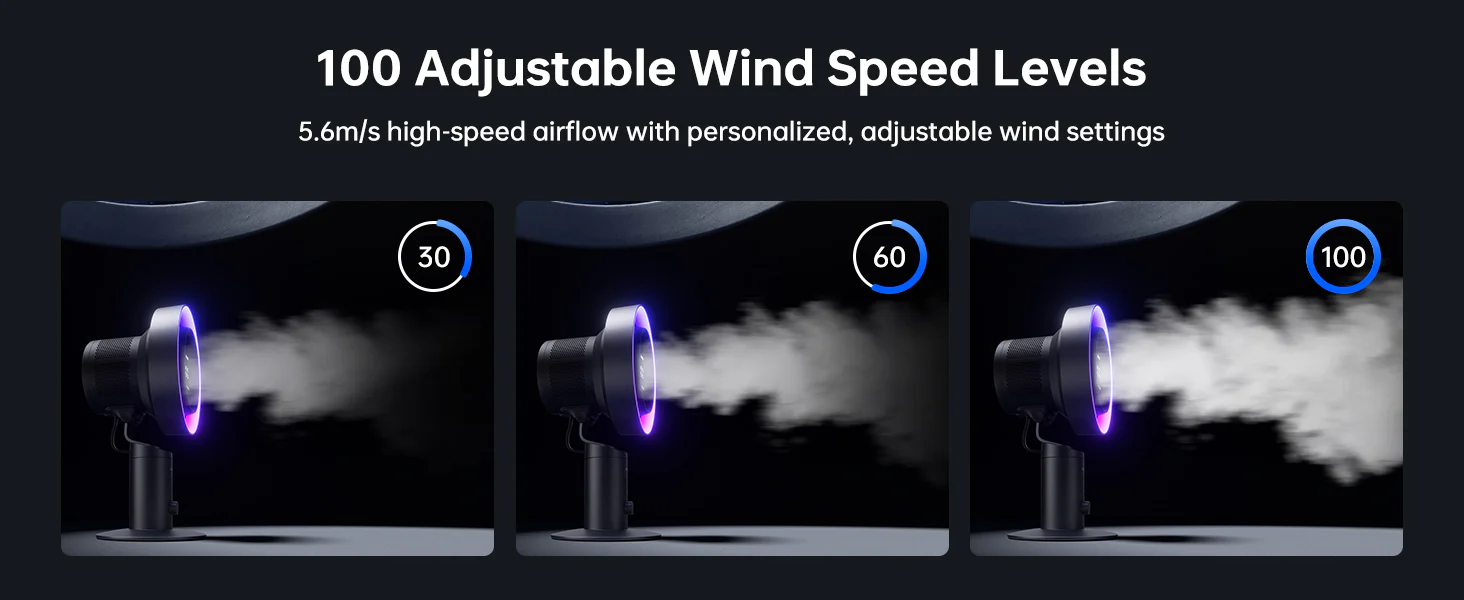 JisuLife Table Fan Pro3 turbo desk fan with 7‑color ambient light and 8000 mAh battery