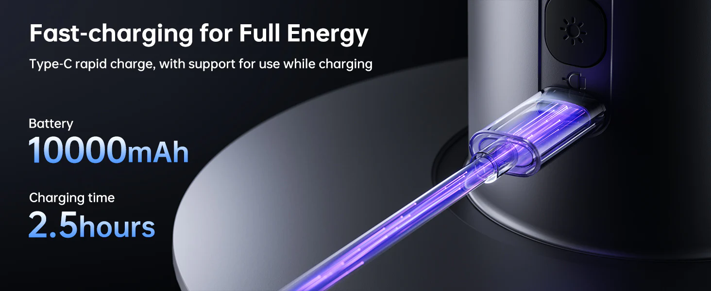 JisuLife Table Fan Pro3 turbo desk fan with 7‑color ambient light and 8000 mAh battery