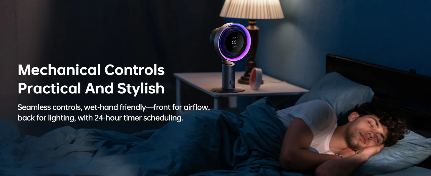 JisuLife Table Fan Pro3 turbo desk fan with 7‑color ambient light and 8000 mAh battery