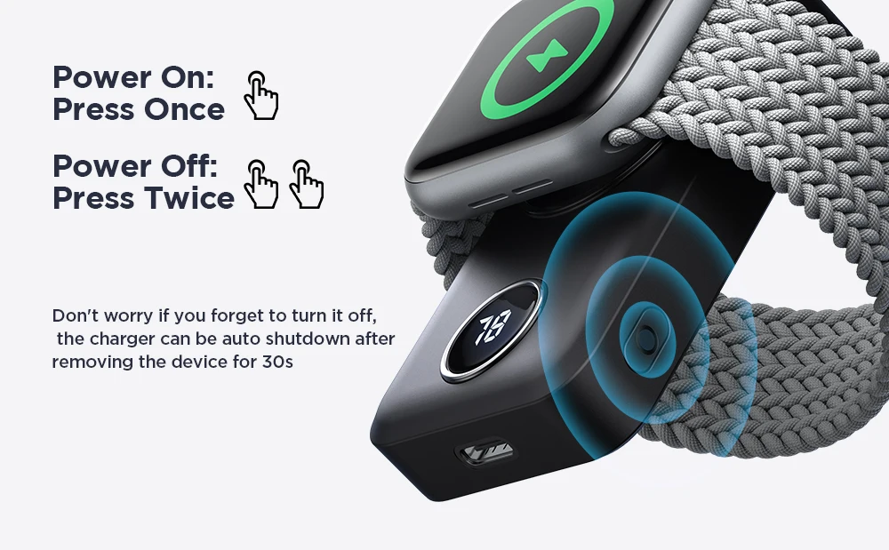Joyroom JR-WQW01 2000mAh Portable Wireless Charger for Apple Watch Series 3 to Ultra