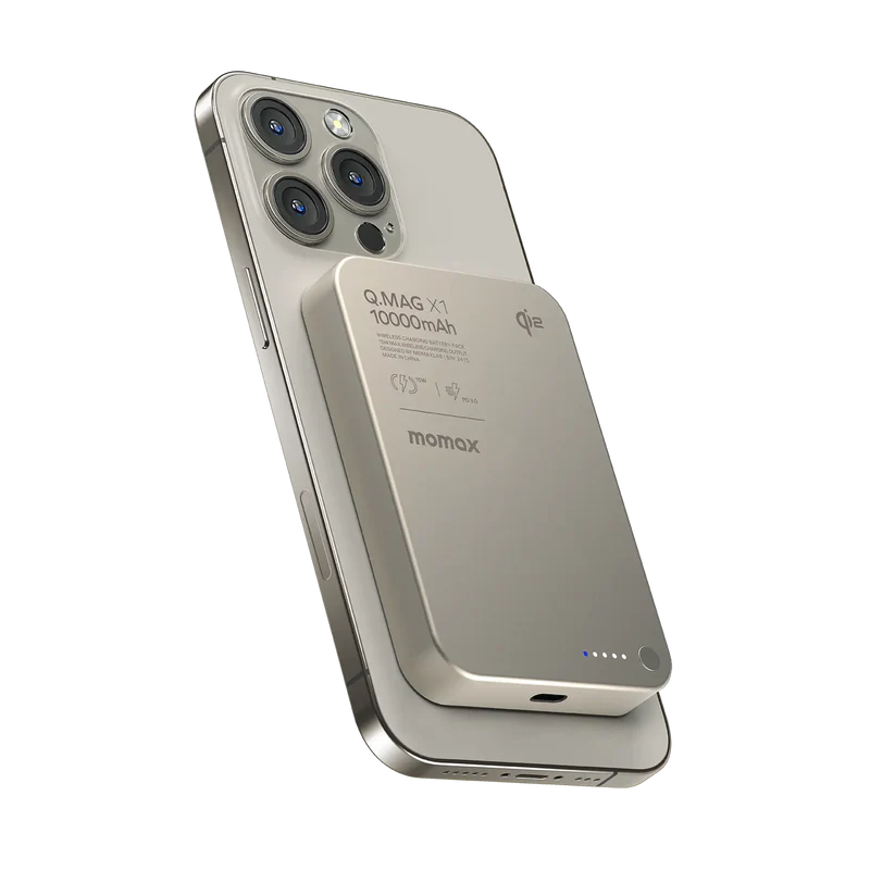 Momax Q.Mag X1 Qi2 Gen 2 Magnetic Wireless Power Bank 10000mAh with 15W MagSafe and 20W USB-C PD Fast Charging