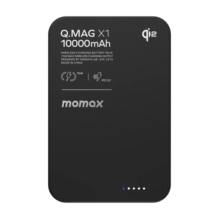 Momax Q.Mag X1 Qi2 Gen 2 Magnetic Wireless Power Bank 10000mAh with 15W MagSafe and 20W USB-C PD Fast Charging
