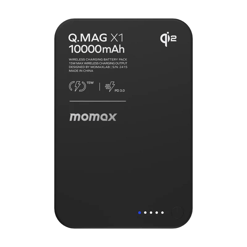 Momax Q.Mag X1 Qi2 Gen 2 Magnetic Wireless Power Bank 10000mAh with 15W MagSafe and 20W USB-C PD Fast Charging