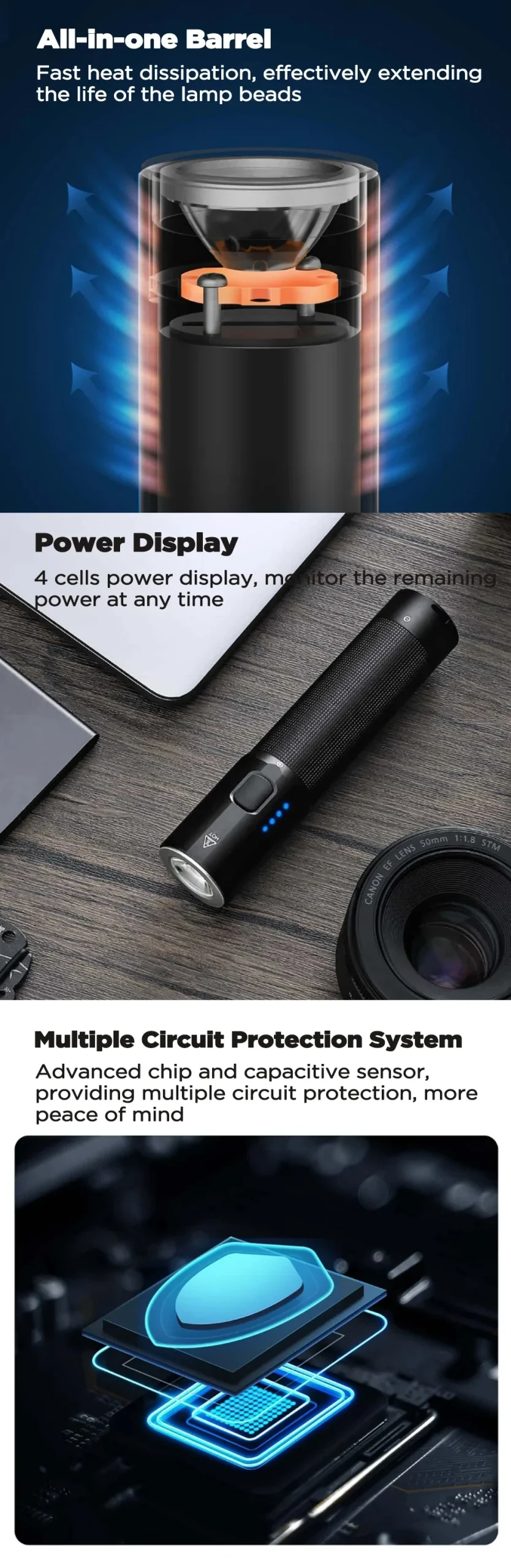 NexTool 1200 Lumens Outdoor Strong Light Flashlight NE20069 with 4 Modes and USB-C Charging
