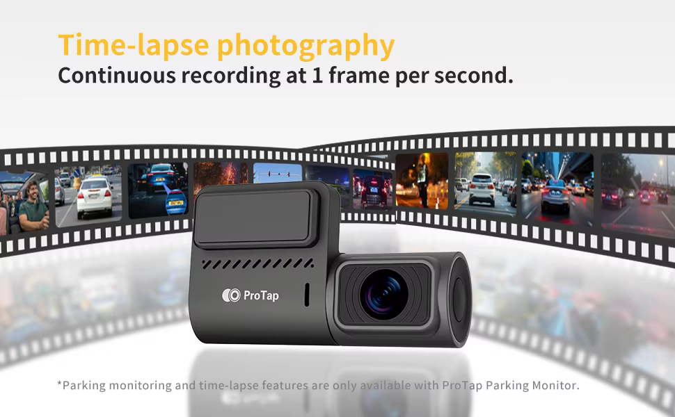 Protap M1 Dash Cam 1440P Car Camera with 130° FOV, Night Vision, and 24H Parking Monitor