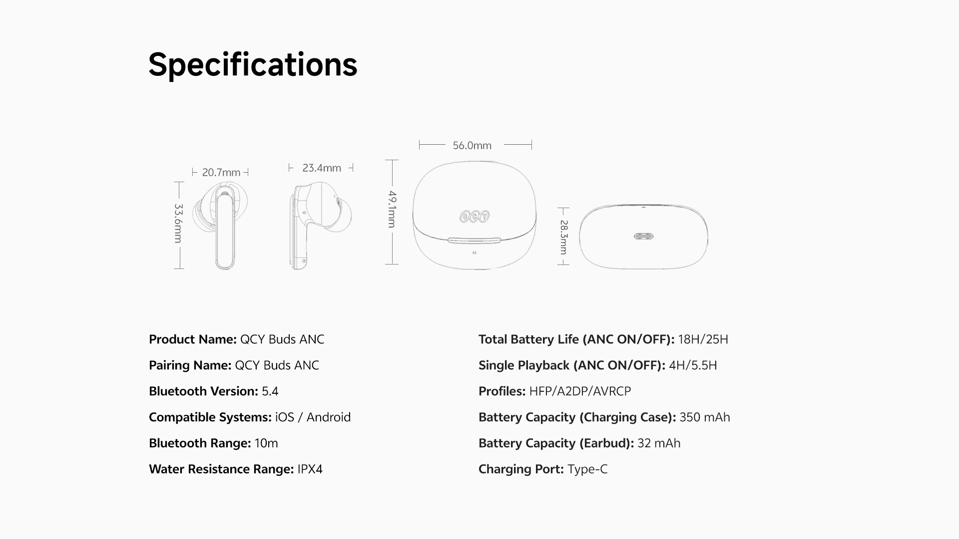 QCY HT15 Adaptive ANC 45dB True Wireless Earbuds with 6-Mic Clear Calls – E Club