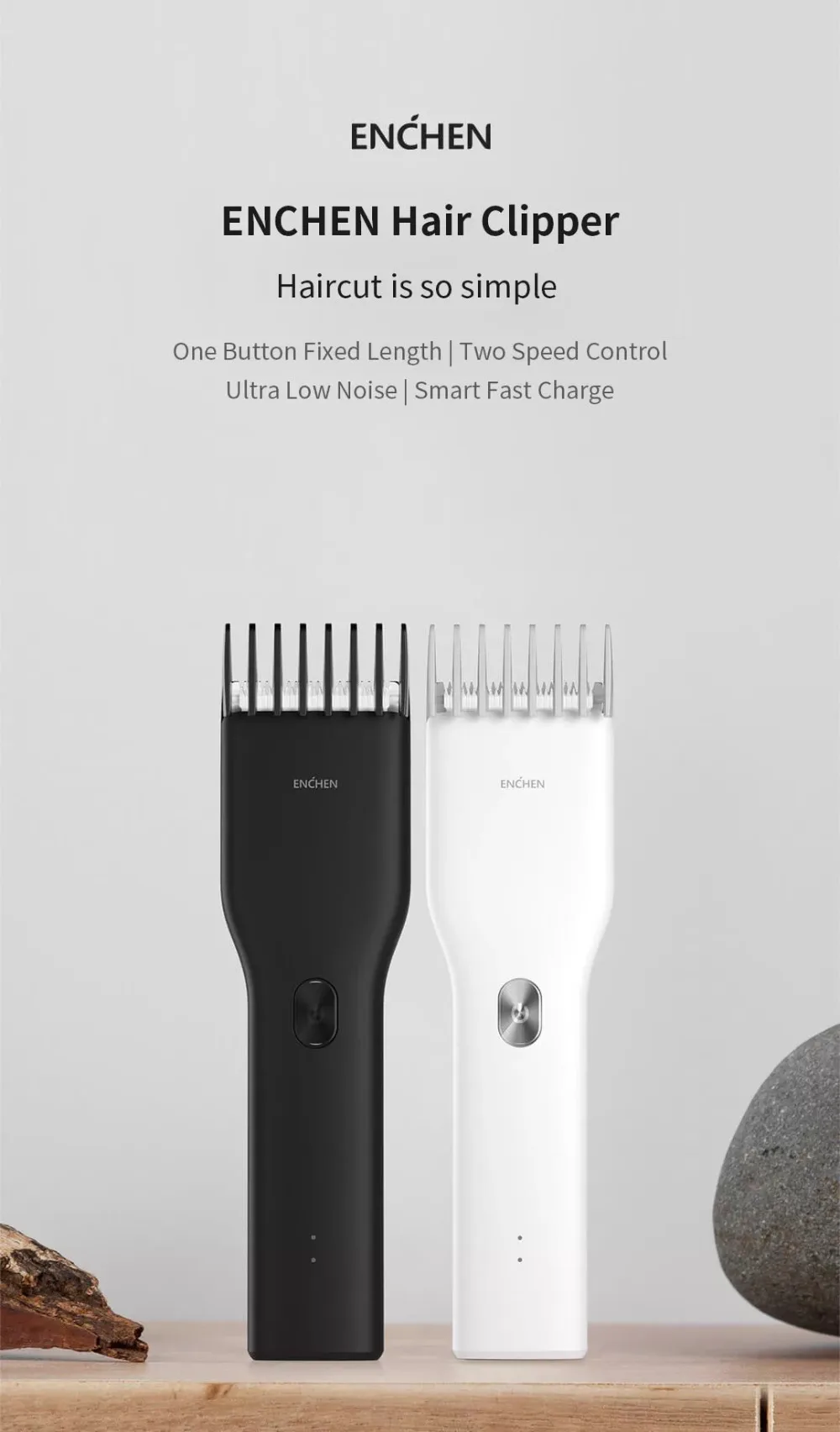 Xiaomi Enchen Boost Hair Clipper USB Rechargeable Adjustable Trimmer for Men and Kids