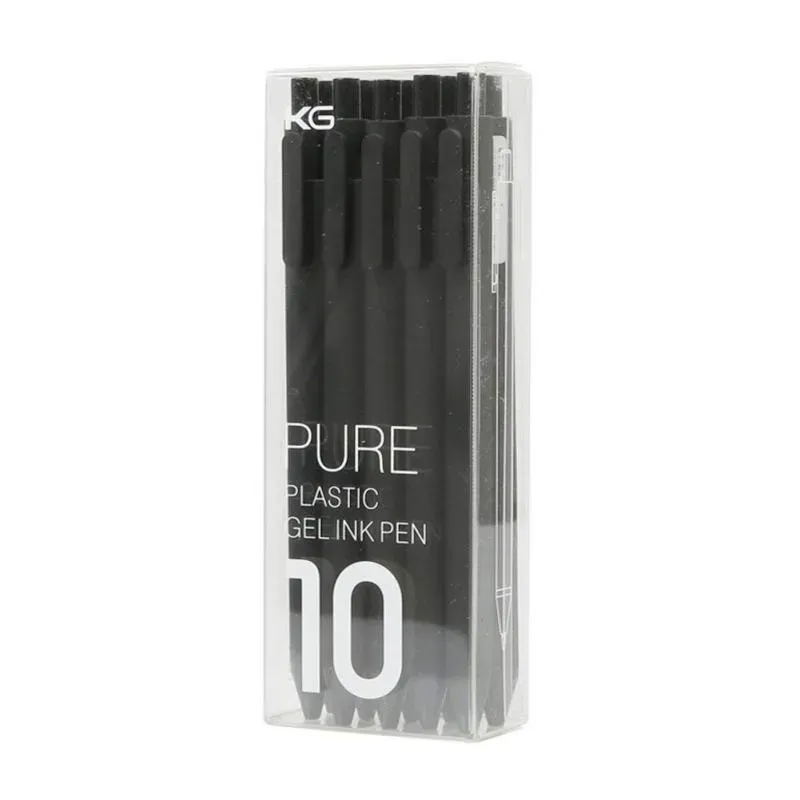 Xiaomi Kaco Pure Plastic Gel Ink Pen Set 10pcs K1015 Black with 0.5mm tip and smooth ink flow
