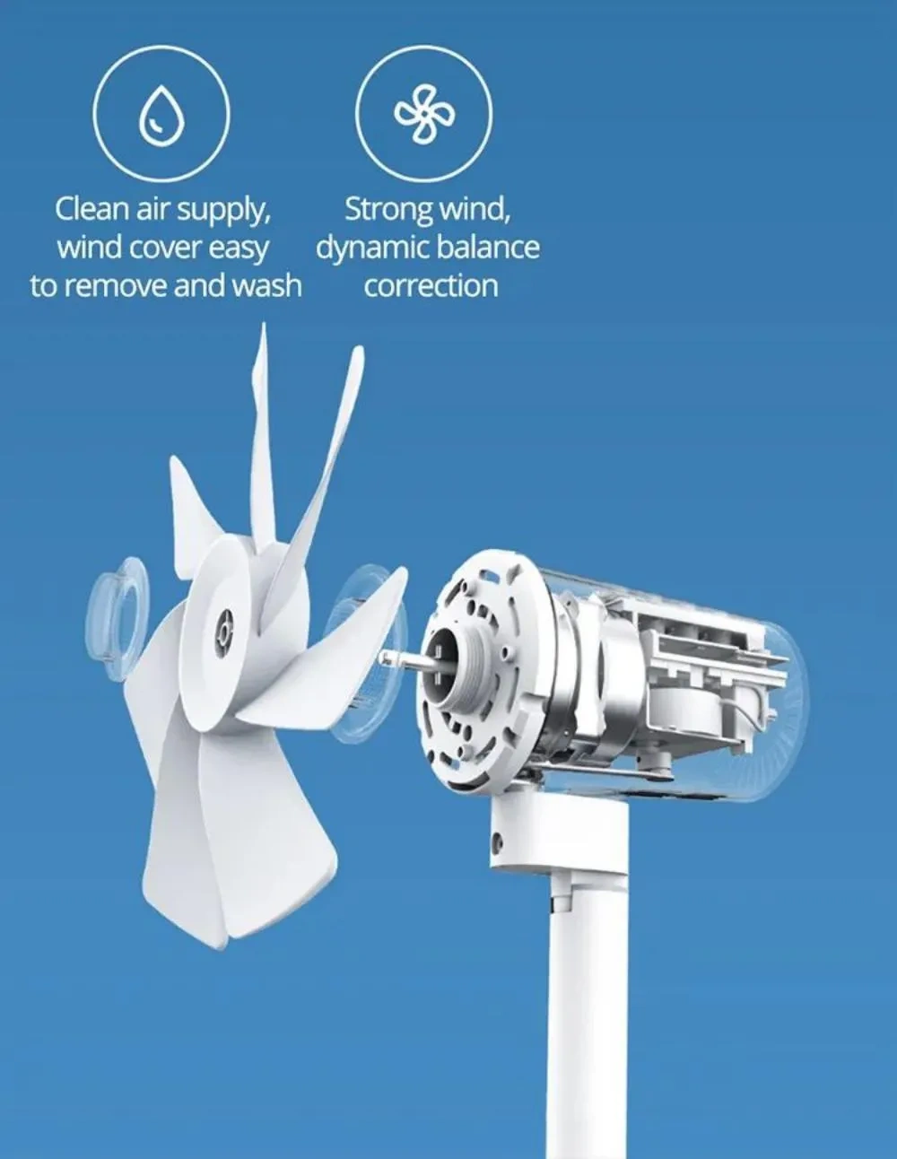 Xiaomi Mi Smart Standing Fan 1C Lite JLLDS01DM – Smart Quiet Standing Fan with Remote