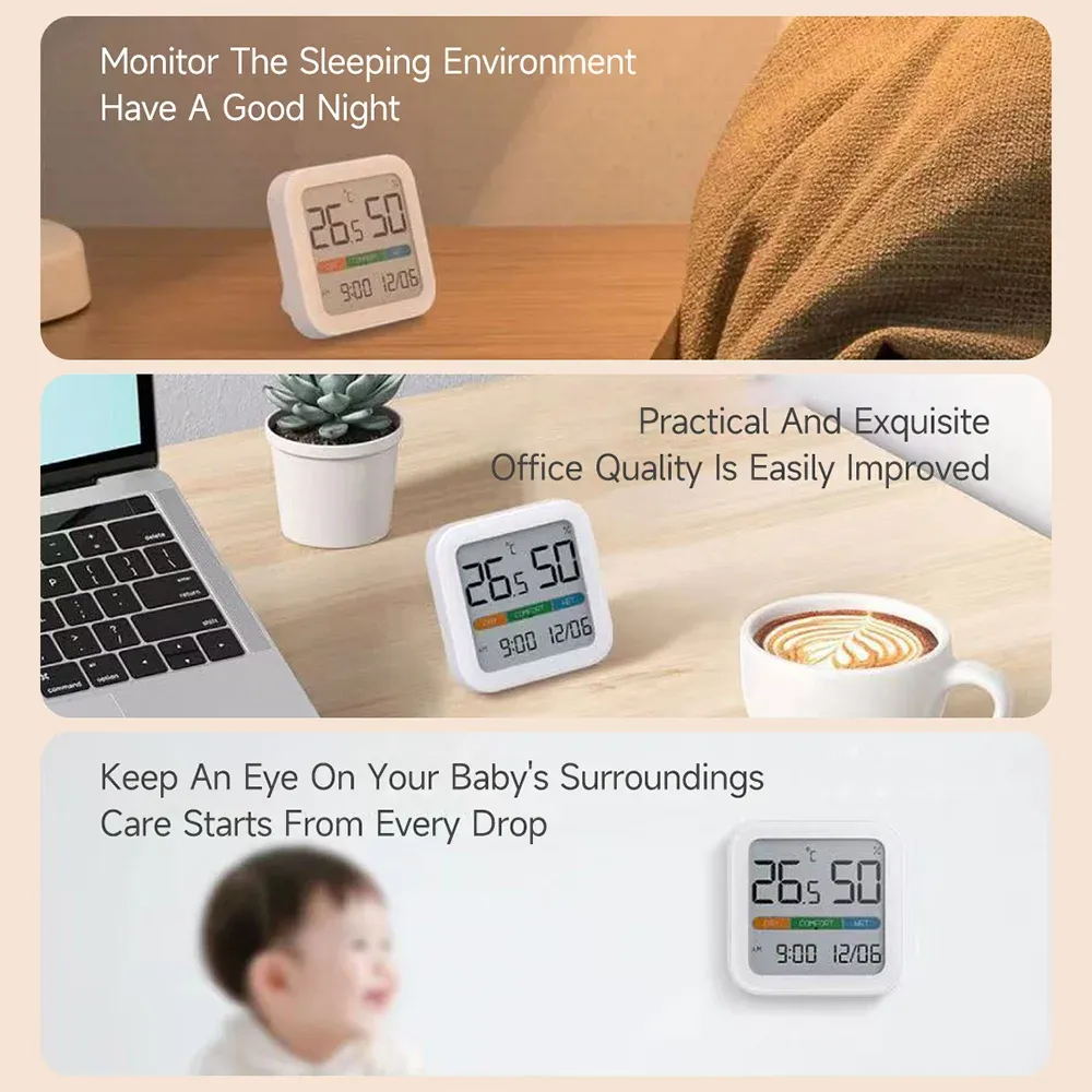 Xiaomi MIIIW Comfort Temperature and Humidity Clock S210 with LCD Display and Environmental Monitor
