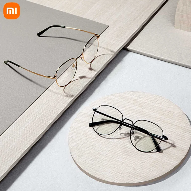 Xiaomi Mijia Blue Light Filter Monitor Glasses with nickel-free metal frame, available in black and rose gold, with 40%+ blue light protection and retro style