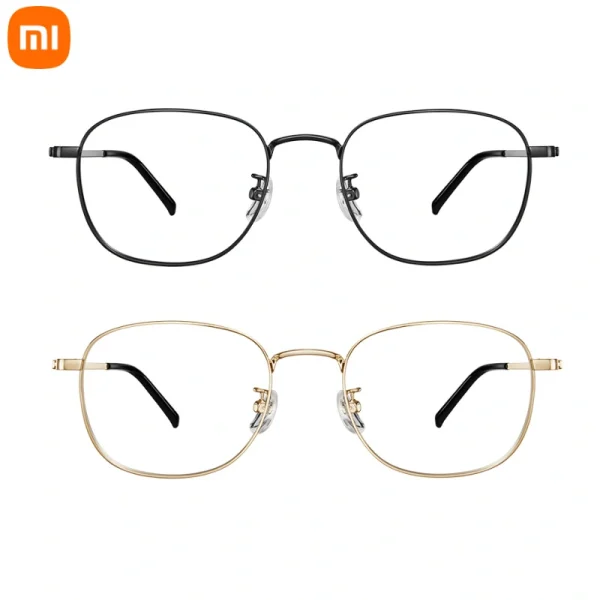 Xiaomi Mijia Blue Light Filter Monitor Glasses with nickel-free metal frame, available in black and rose gold, with 40%+ blue light protection and retro style HMJ06LM