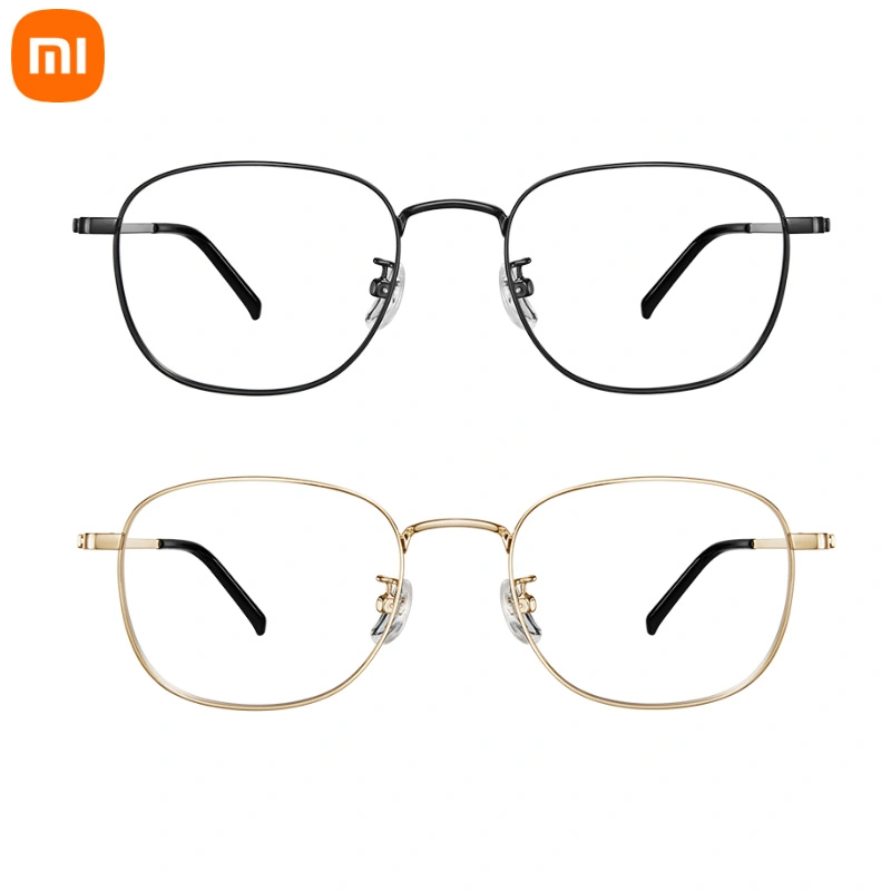 Xiaomi Mijia Blue Light Filter Monitor Glasses with nickel-free metal frame, available in black and rose gold, with 40%+ blue light protection and retro style HMJ06LM