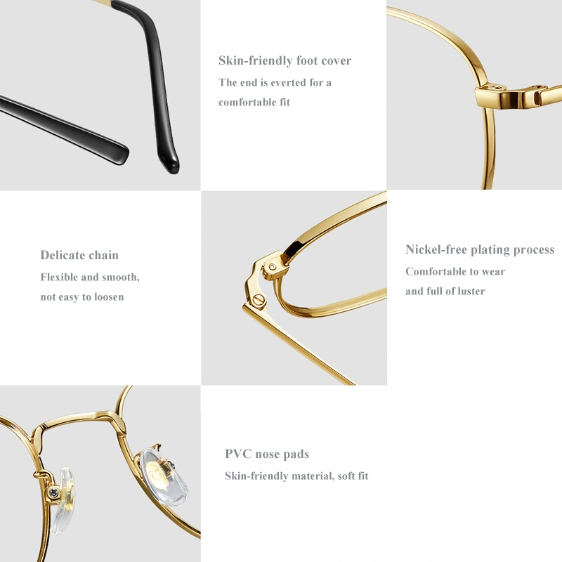 Xiaomi Mijia Blue Light Filter Monitor Glasses with nickel-free metal frame, available in black and rose gold, with 40%+ blue light protection and retro style