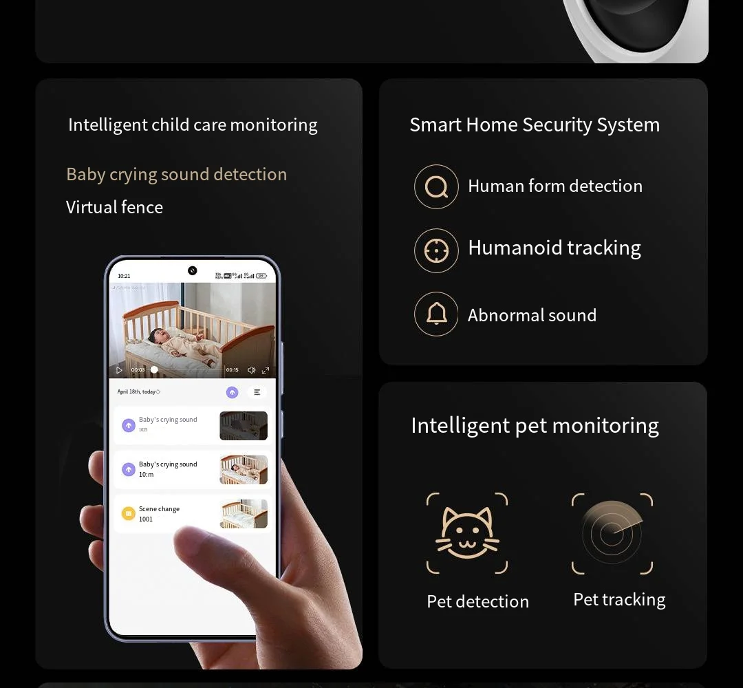 Xiaomi Mijia Smart Camera 4 Dual Band WiFi 6 8MP 4K HDR Night Vision AI Detection