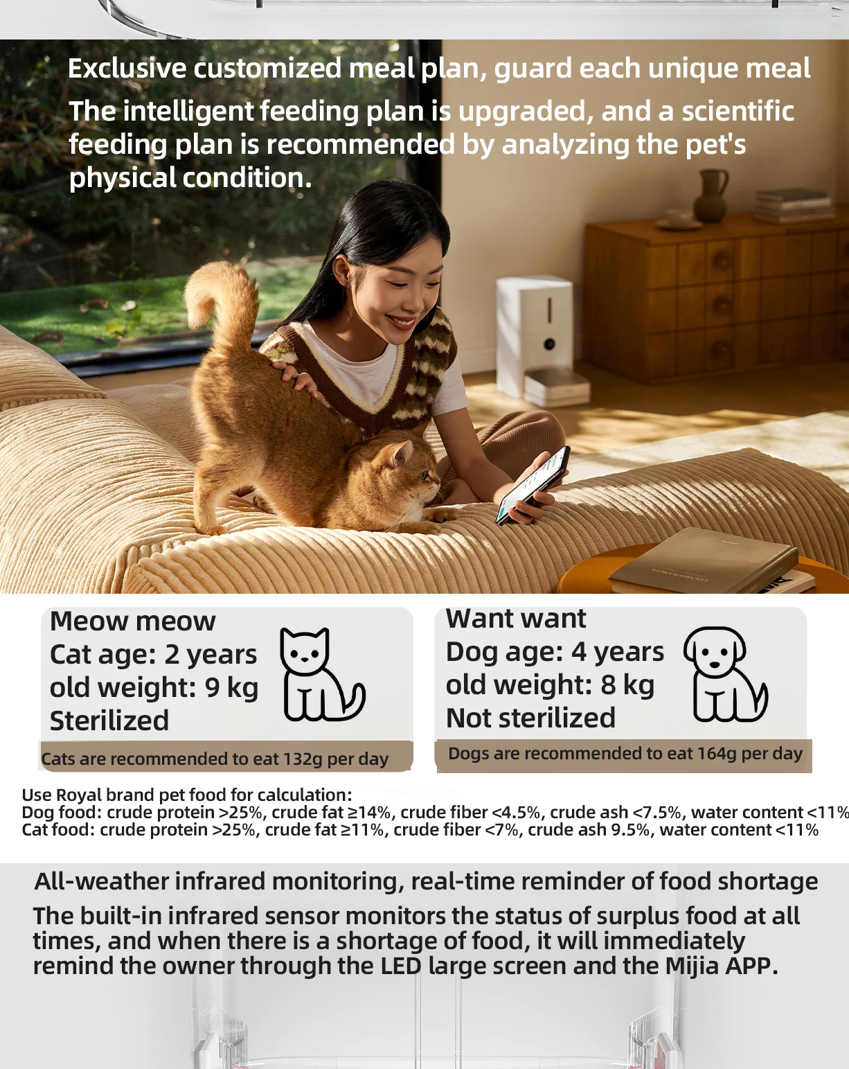 Xiaomi Mijia Smart Pet Feeder 2 MJWSQ02 – 5L HD Automatic Pet Feeder with Mijia App Control